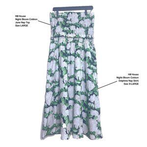 Hill House Night Bloom Cotton SET - June Nap Top (L) & Delphine Nap Skirt (XL)